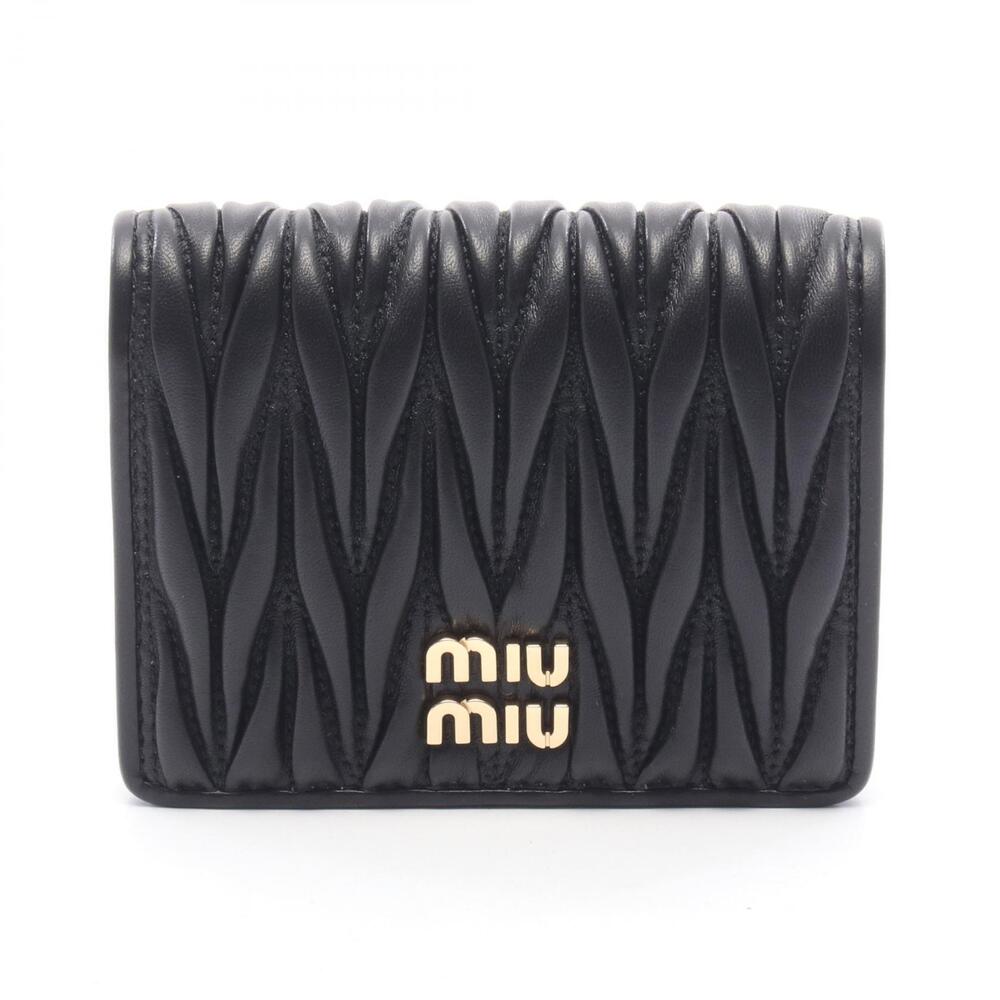 Miu Miu Leather Bifold Wallet Black